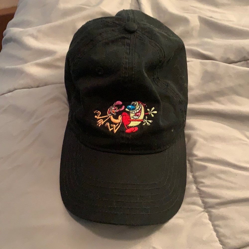 Black Ren and Stimpy dad hat